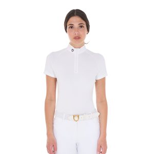 Equestro Women's Slim Fit Stretch Competition Polo
