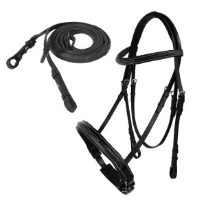 ER Leather Bridle with Rubber Reins