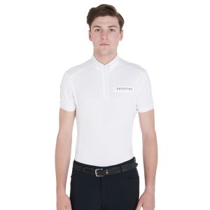 Equestro Men's Perforated Mesh Tech Polo Shirt - XS