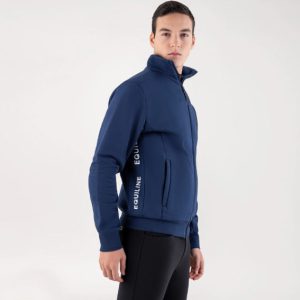 Equiline Caio Men's Zip Sweatshirt with Printed Logo on the Sides - M